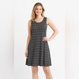 Black and Gray Midi Dress